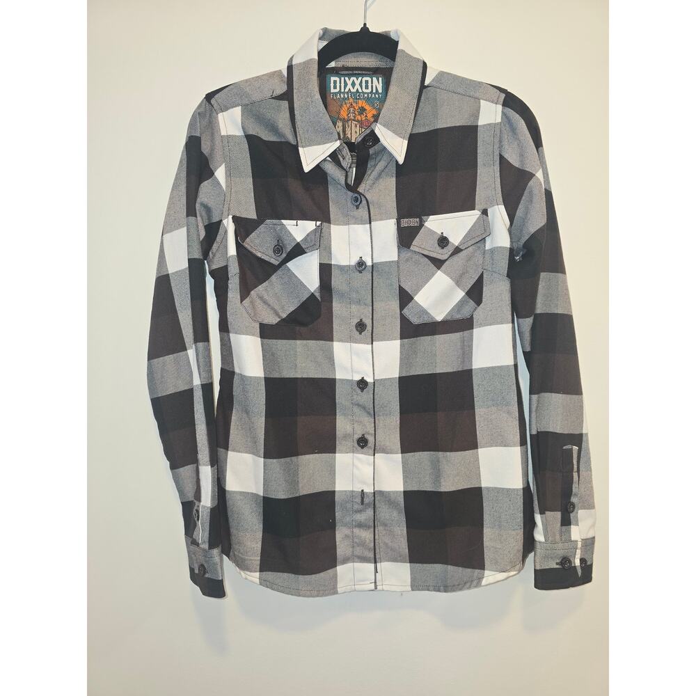 DIXXON Black and White Plaid Button-Up Shirt